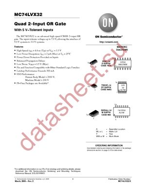 MC74LVX32DTR2G datasheet  